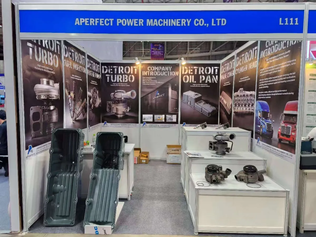 埃普飞动力机械 Saigon Autotech 2026 越南胡志明市 L111 展位
埃普飞展位上展示的底特律涡轮增压器与油底壳样品